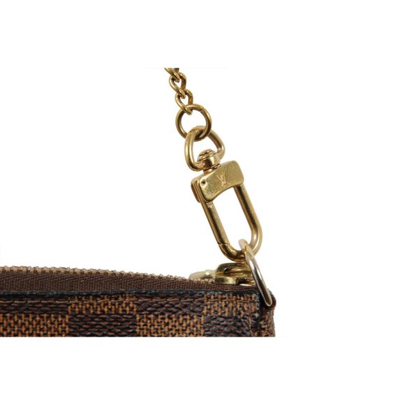 Louis Vuitton LV Damier Ebene Mini Pochette Accessories Brown Canvas Clutch - Picture 7 of 13